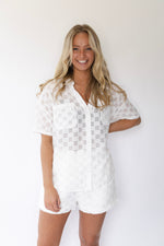 Summer Nights Button Up Top - White