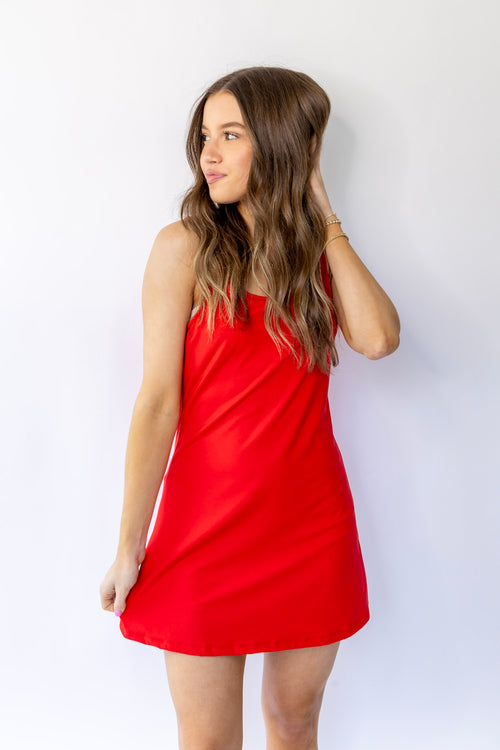 Maria Tennis Romper Dress - Red