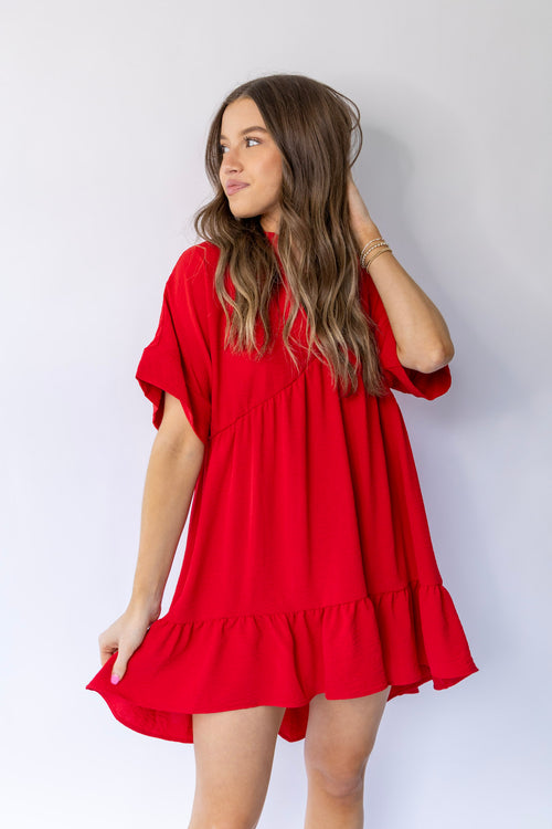 Finley Flowy Dress-  Red