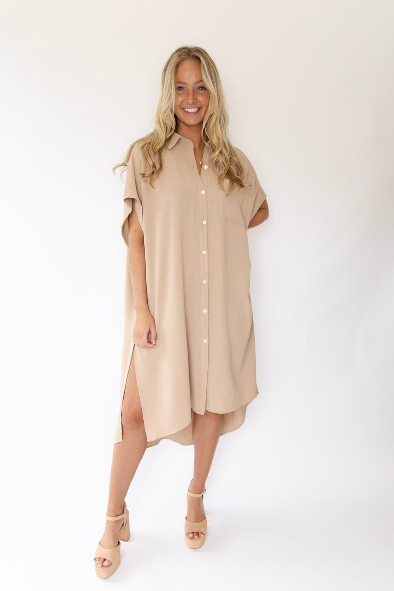 Light-n-Airy Button Front Midi Dress