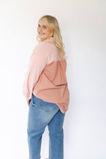 ColorBlock Oversized Button Front Top