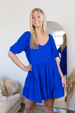 Teddi Tiered Dress- Royal Blue