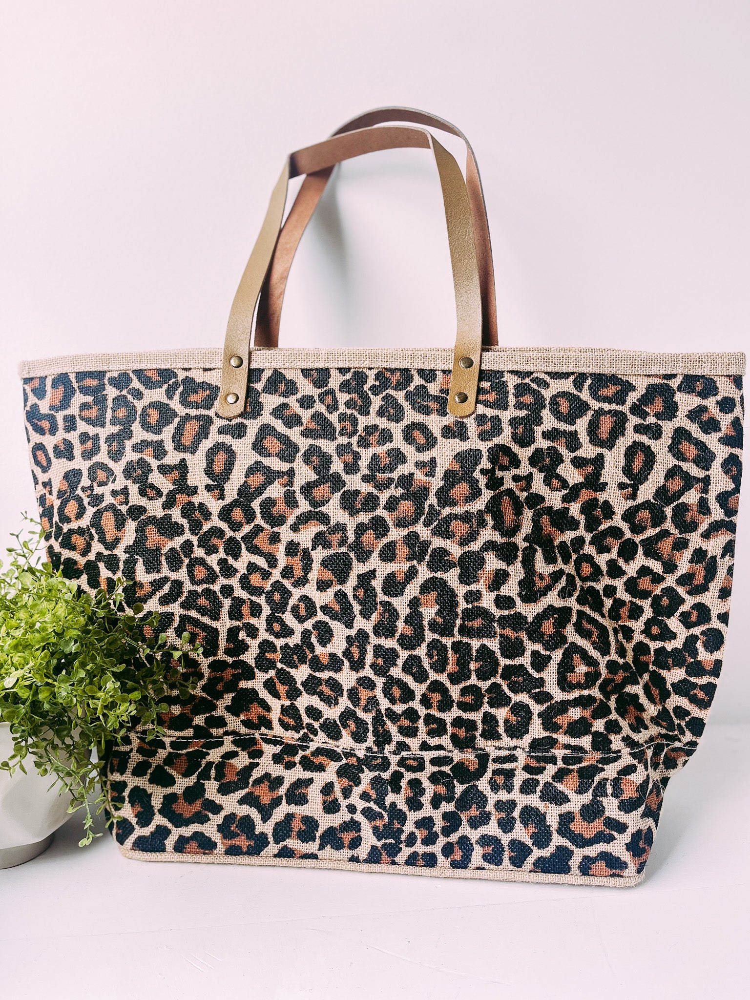 Sienna Crossbody Bag in Dark Taupe with Light Pink Leopard Strap