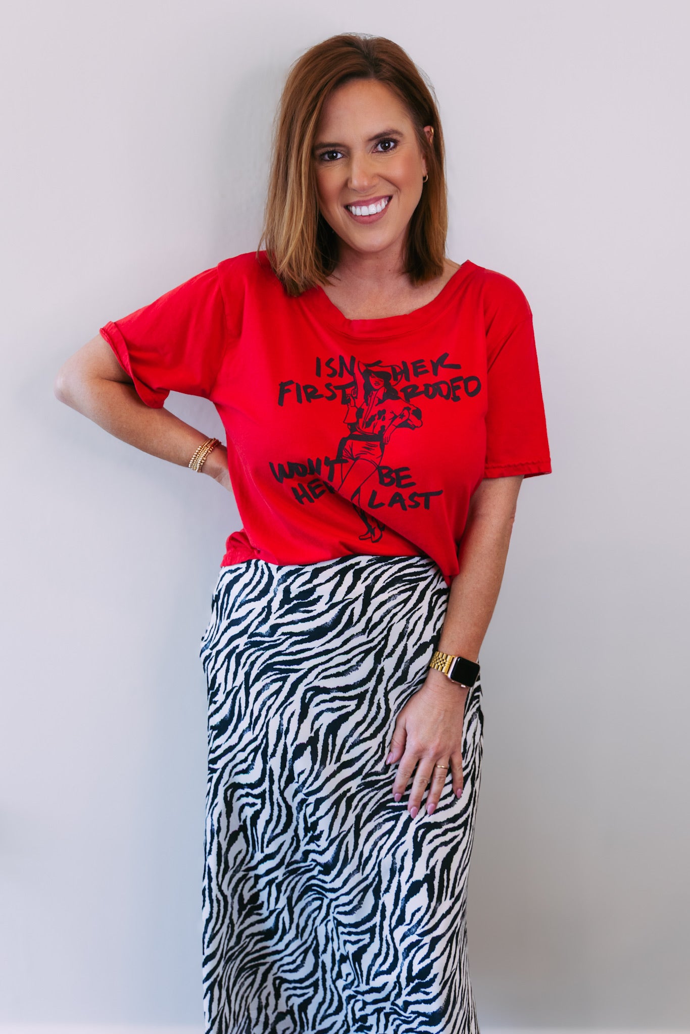 Zebra Print Satin Slip Skirt