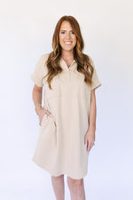 Not The Average T-Shirt Dress- Taupe