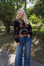 Razorbacks Cropped Sweatshirt- Black