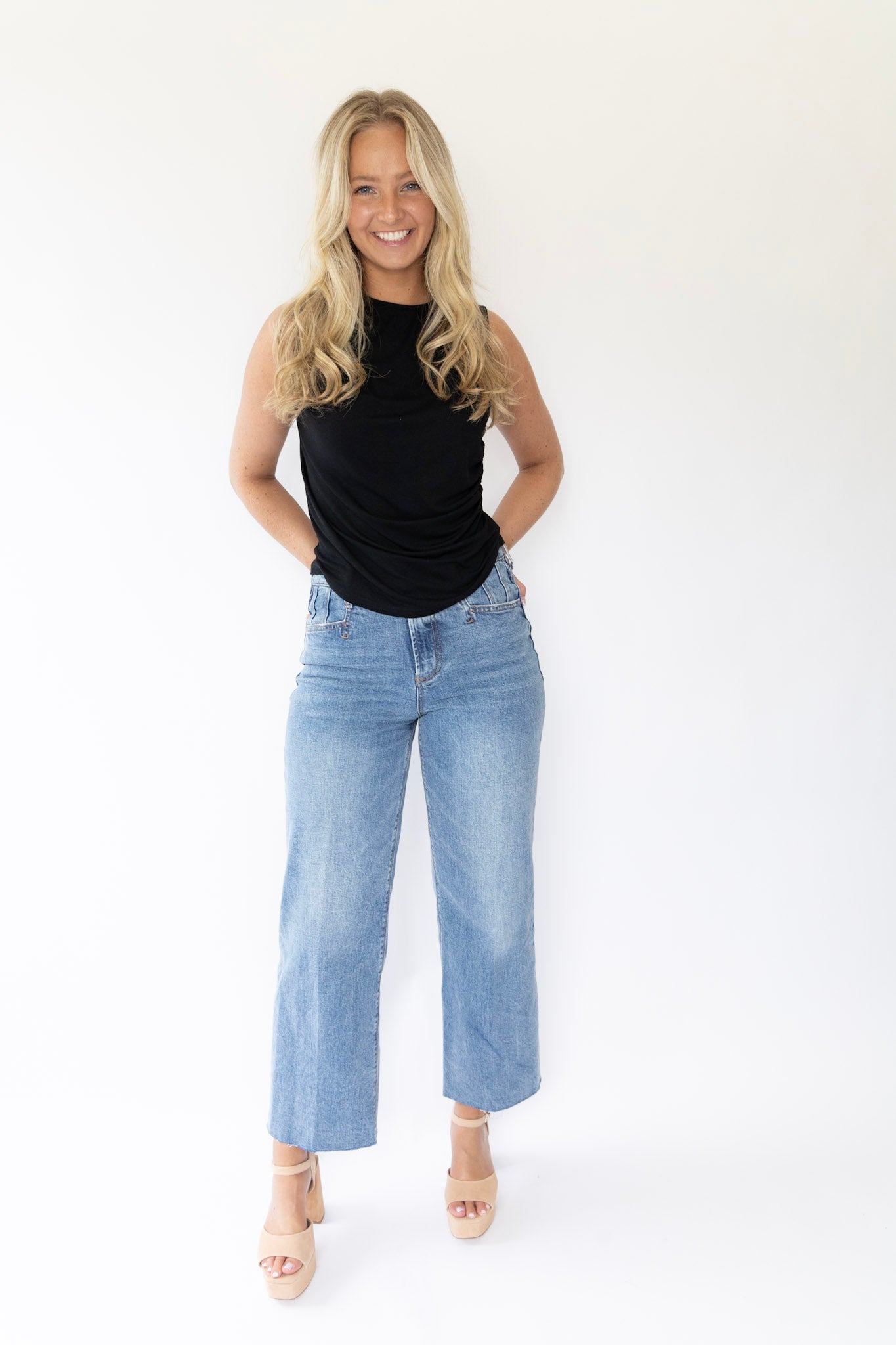 [Dear John] Holly Super High Rise Raw Hem Straight Jeans - Crescent