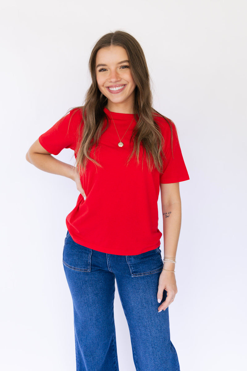 Classic Boxy Fit Tee - Red