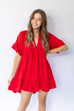 Finley Flowy Dress-  Red