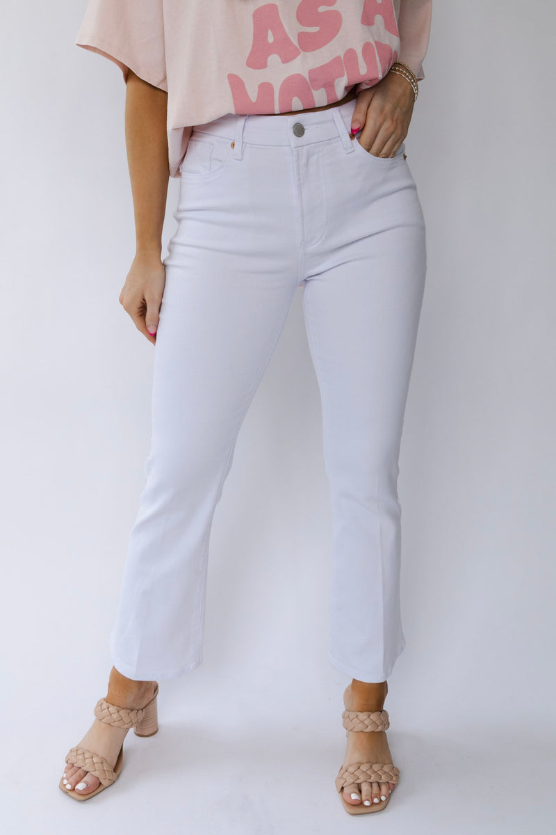 [Dear John] Jeanne Super High Rise Cropped Flare Jeans - Optic White