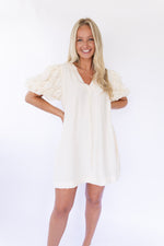 Isabella Puff Sleeve Dress - Ivory