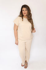 Curvy Elise Quilted Pants - Cream