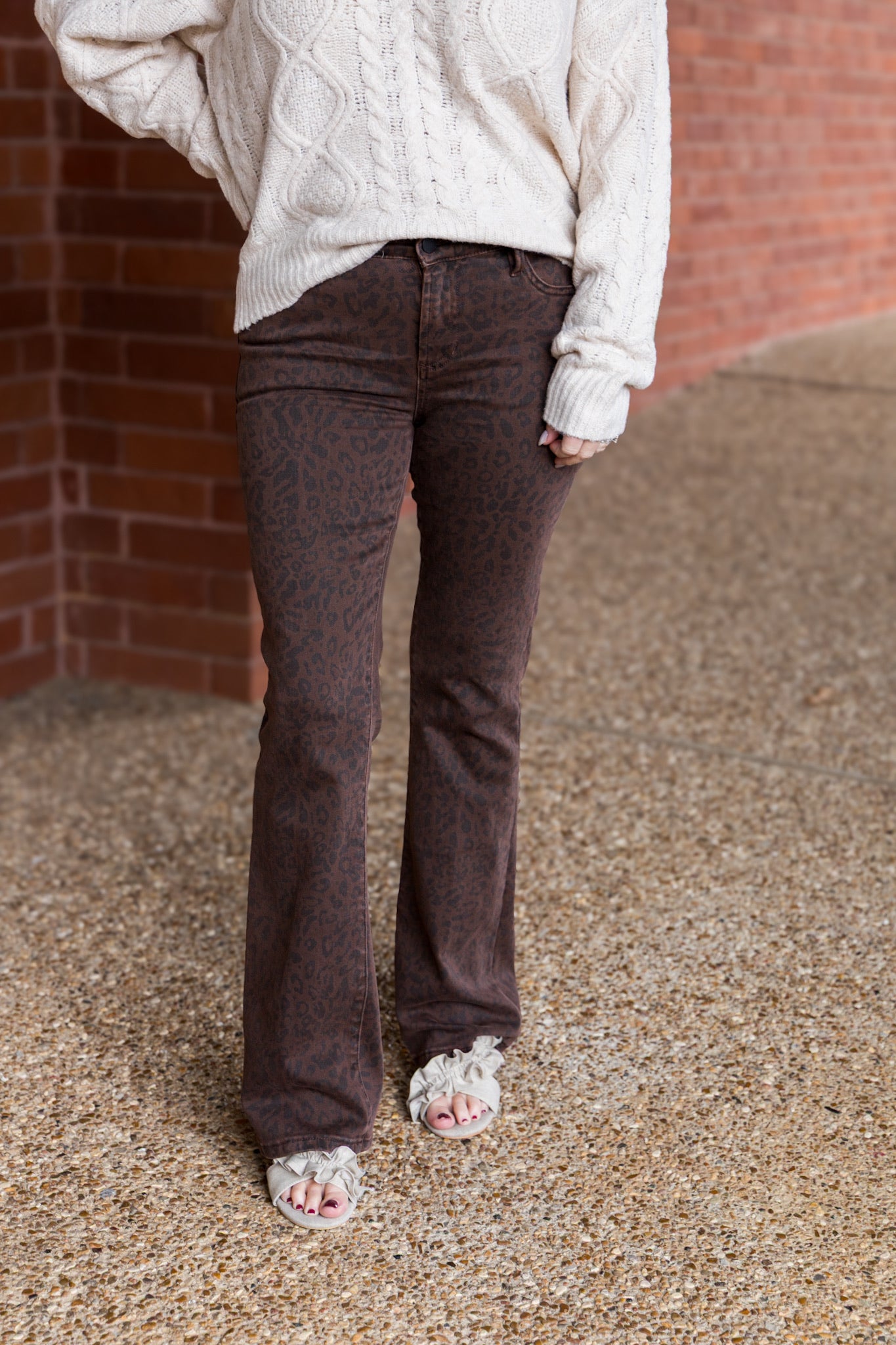 [Dear John] Jaxtyn Mid Rise Bootcut Jeans- Brown Leopard