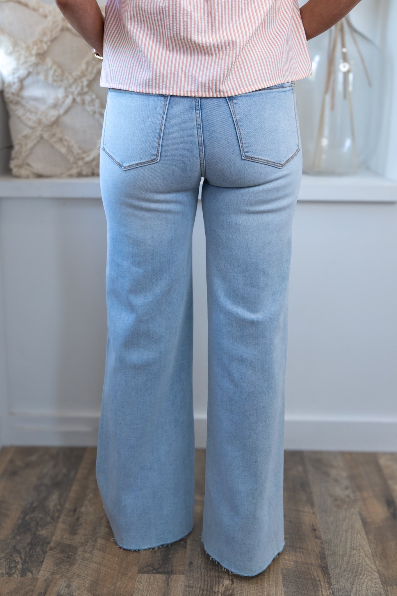 [Dear John] Fiona High Rise Clean Hem Wide Leg Jeans - Seaside