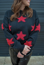 Misty Star Knit Sweater - black