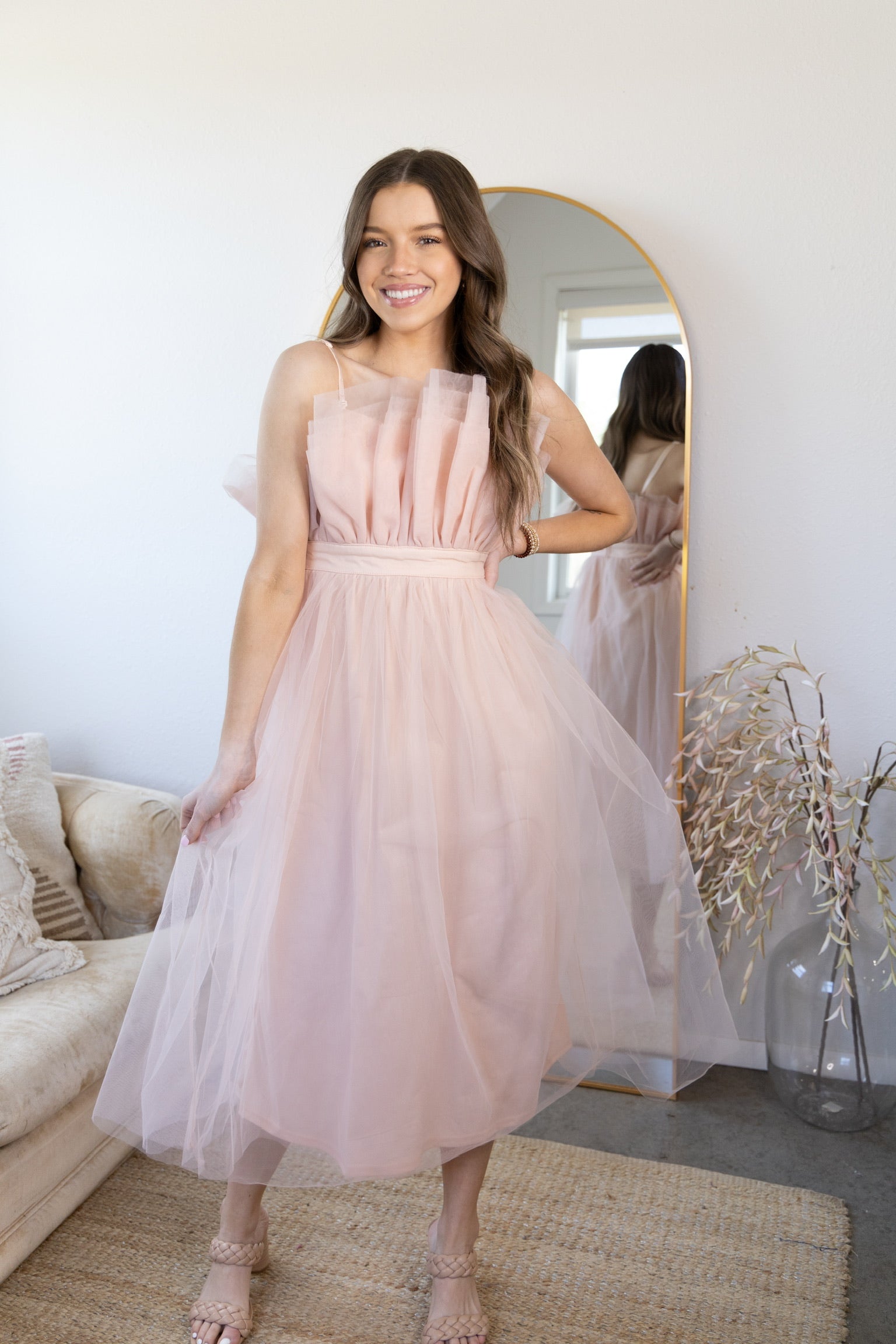 Tulle Me Around Maxi Dress - Blush