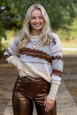 Gabriella Crew Neck Sweater- Toasted Gingerbread