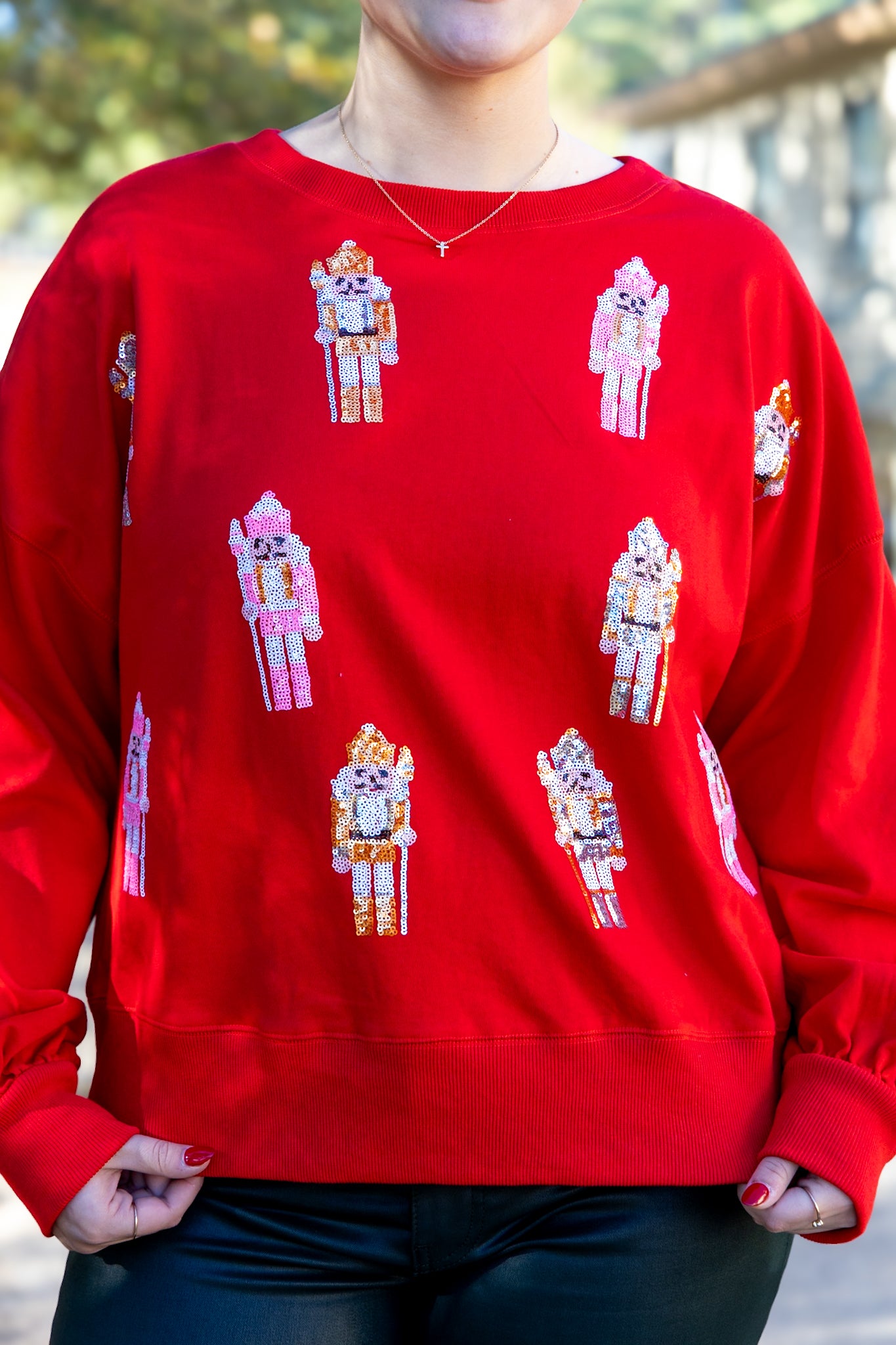 Sequined Nutcrackers Oversized Sweatshirt