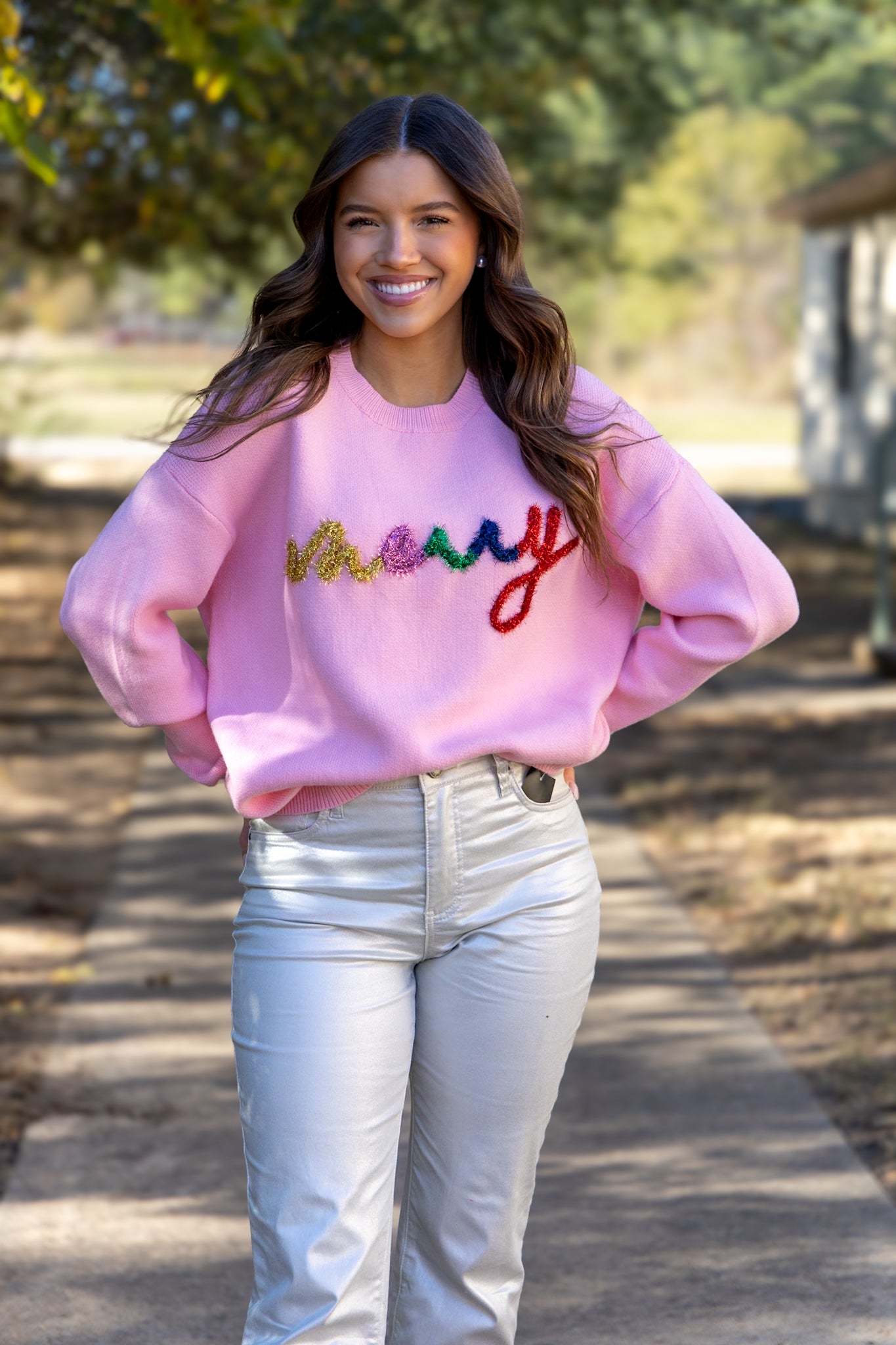 Tinsel Merry Sweater - Pink