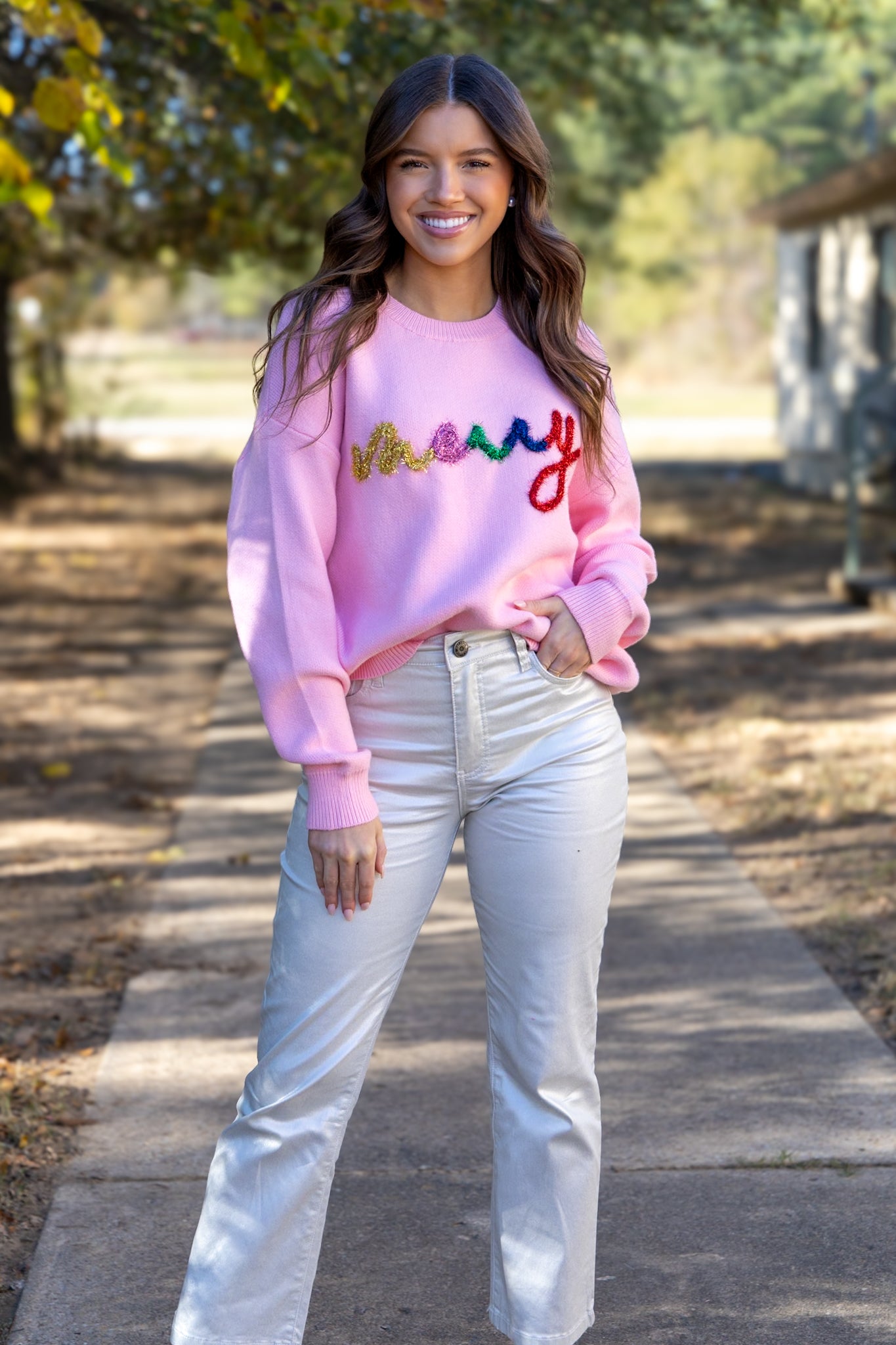 Tinsel Merry Sweater - Pink