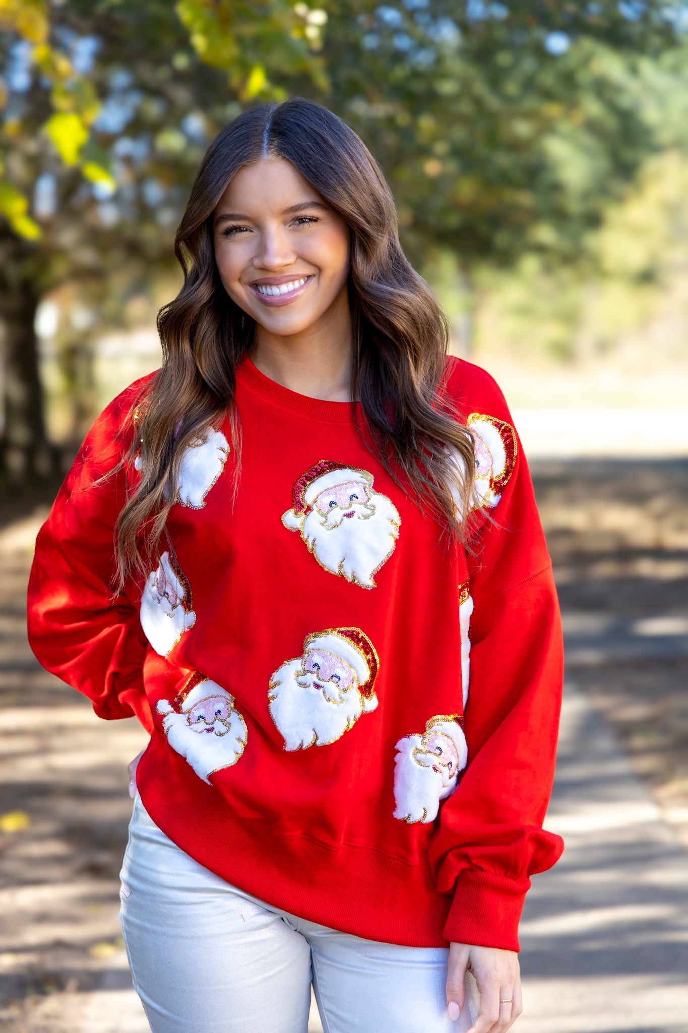 Sequined Santa Oversized Sweatshirt