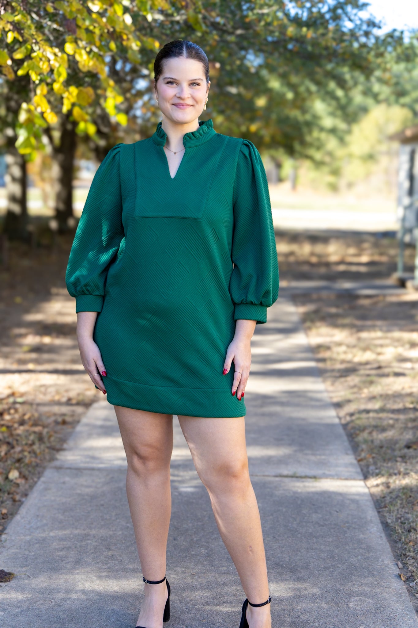 Trinity Textured Dress- Green