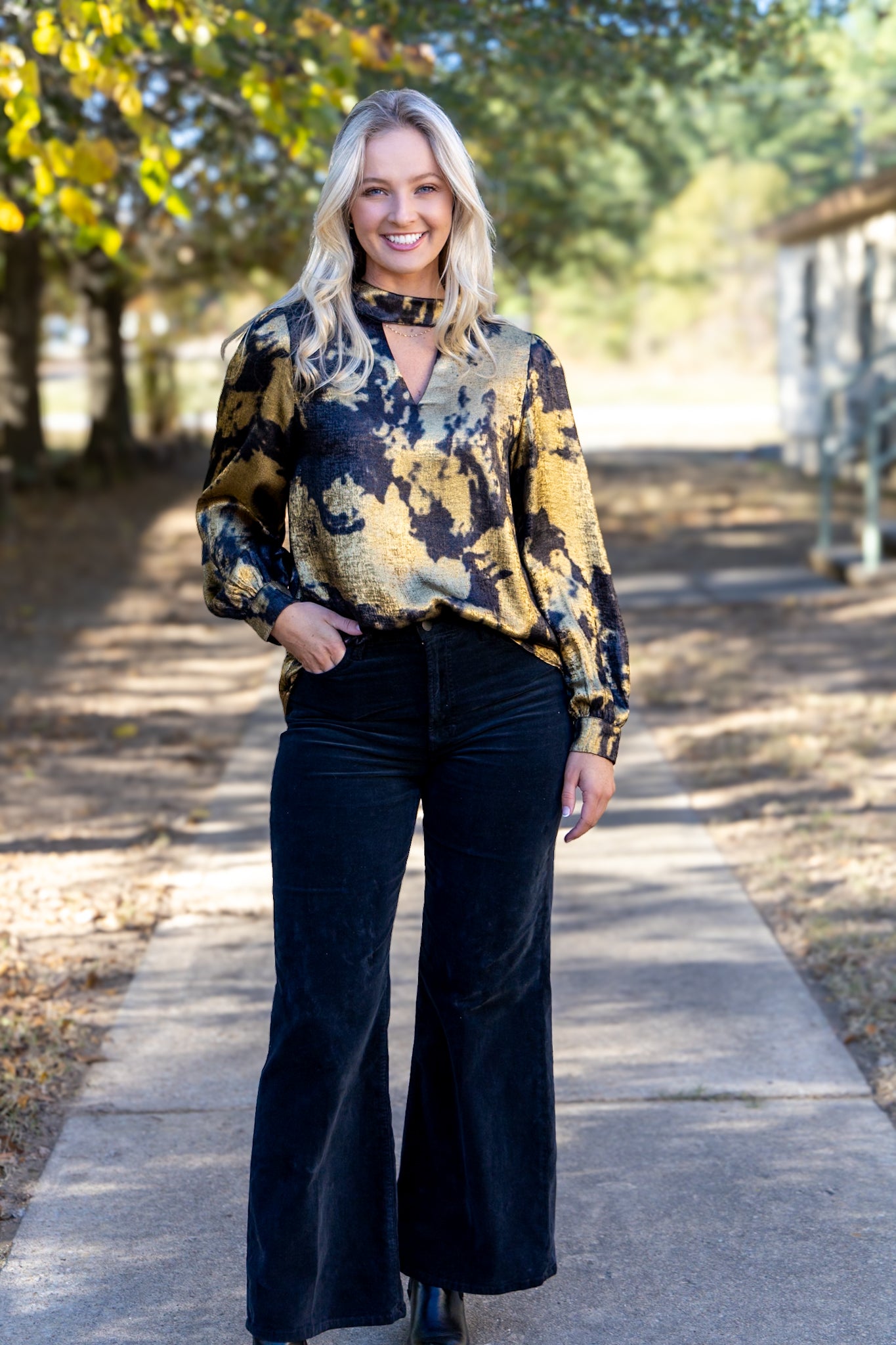 Black & Gold Shimmer Blouse