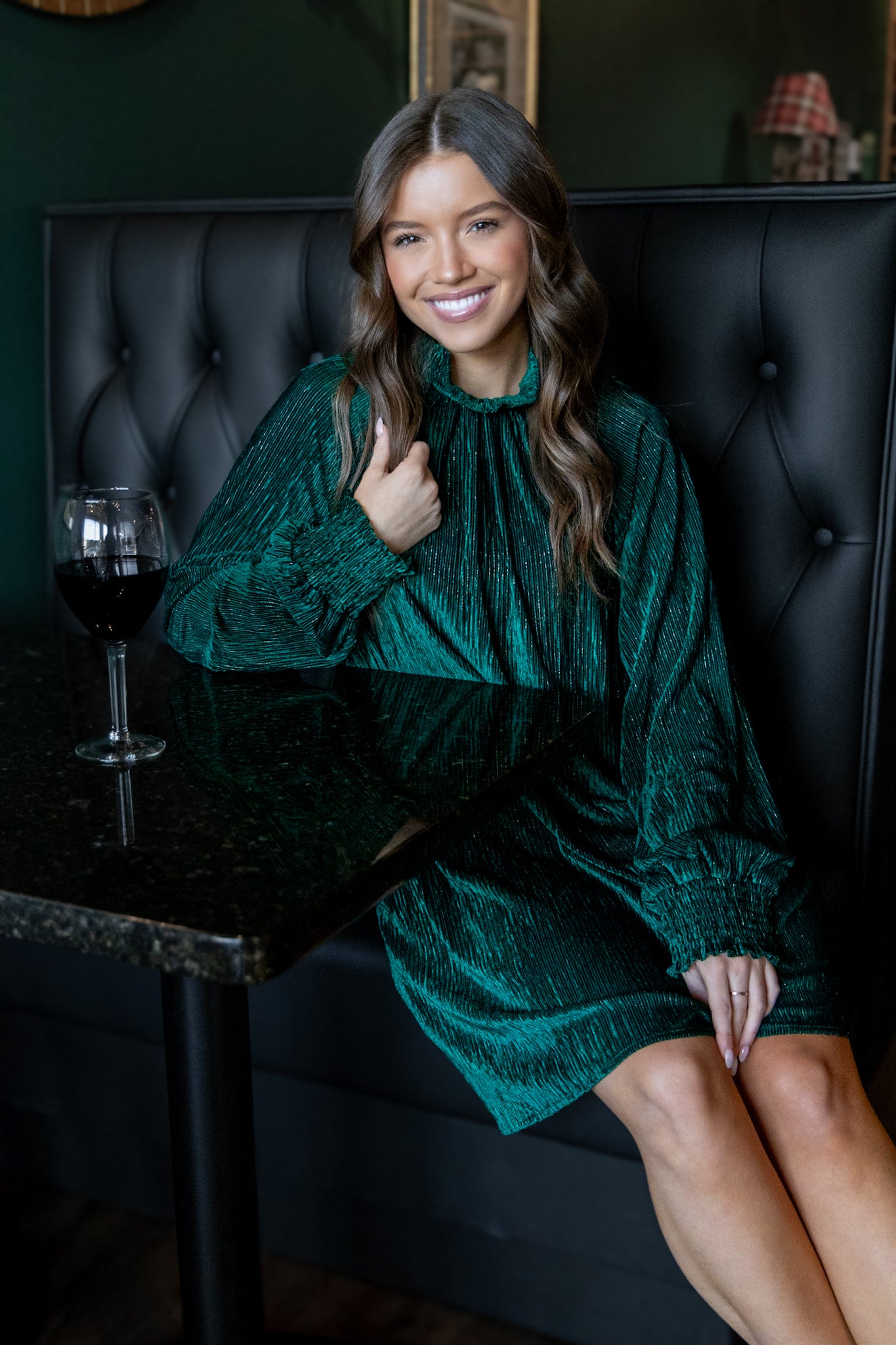 Valentin Velvet Dress - Green