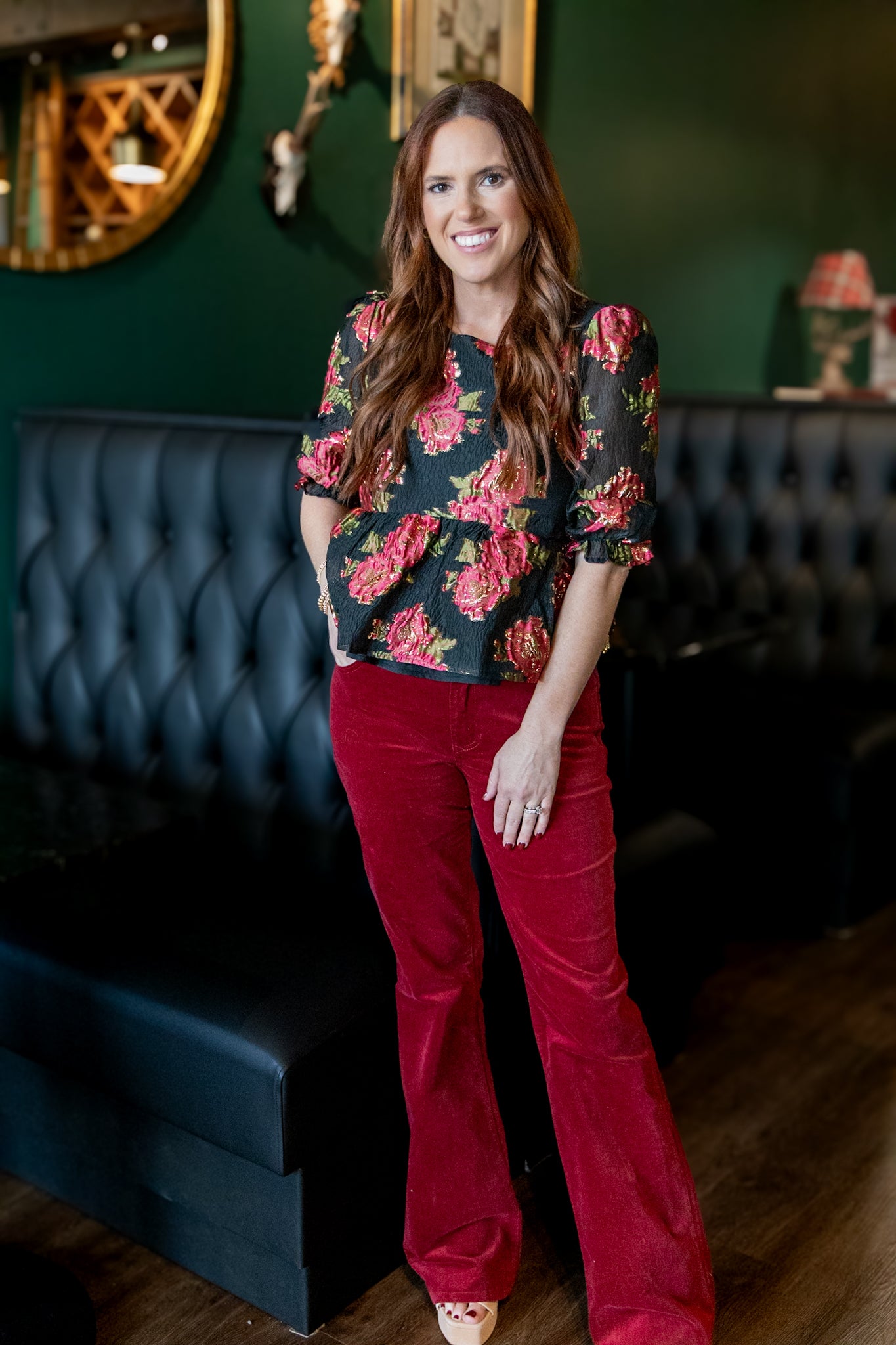 Scarlet Blossom Noir Blouse