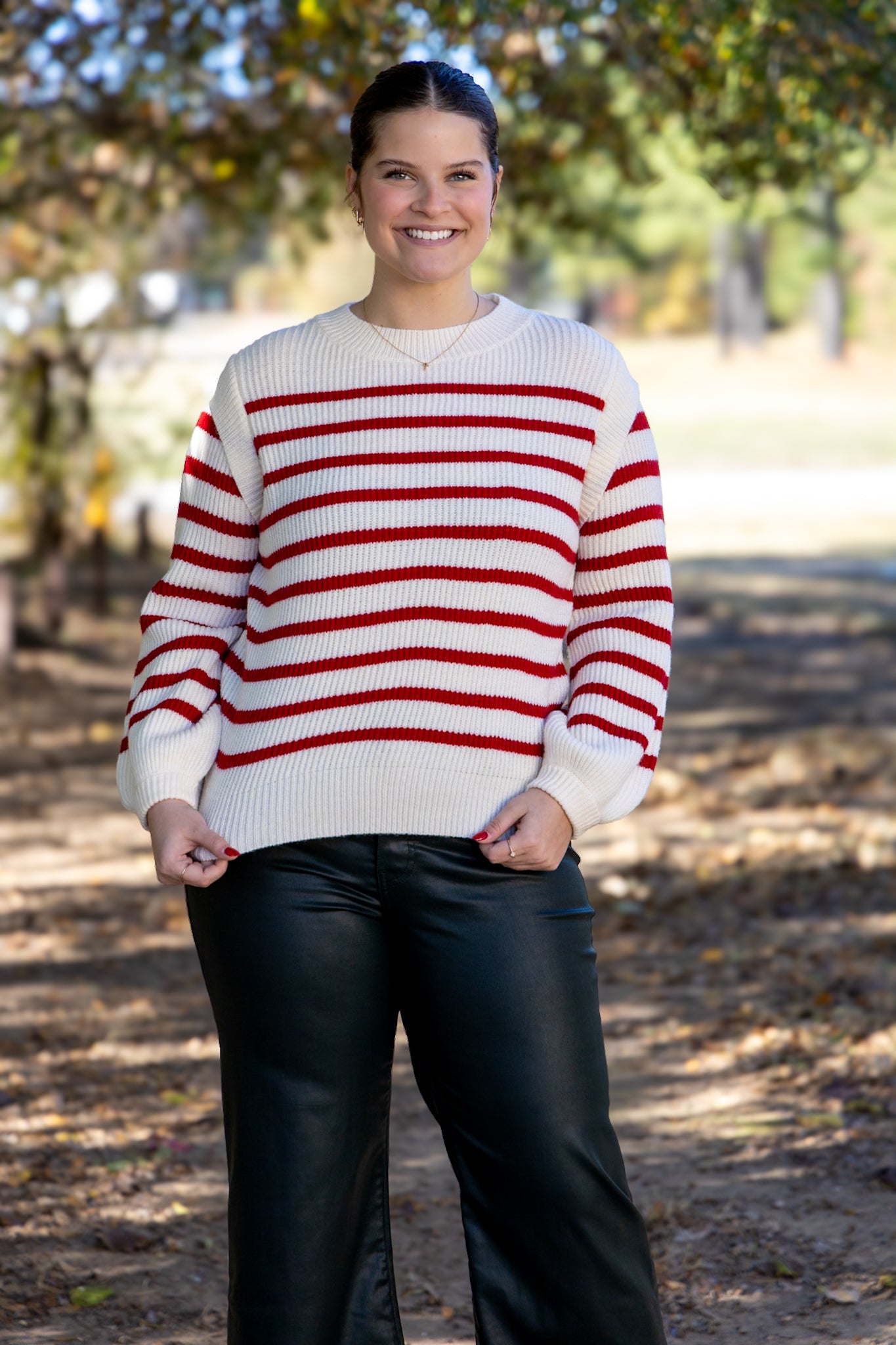 Sawyer Striped Sweater - Red/Cream