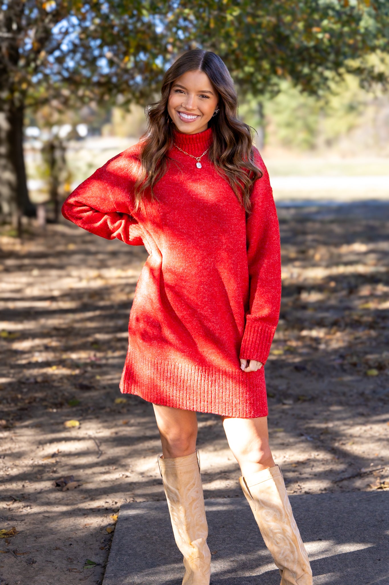 Eva Sweater Dress - Red