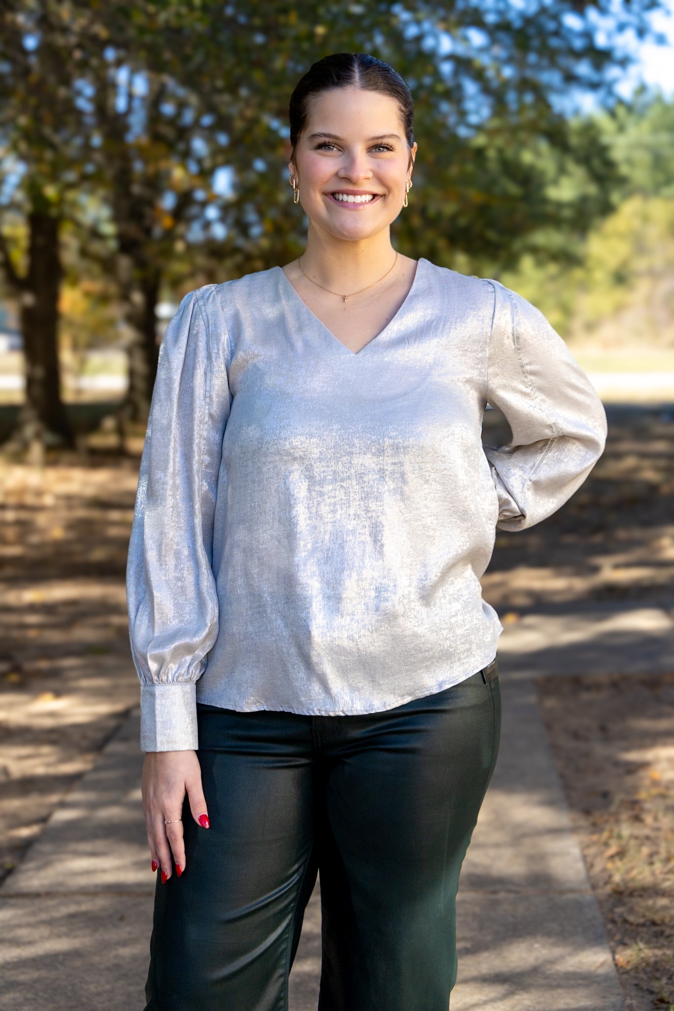 Pearl Silver Shimmer Blouse