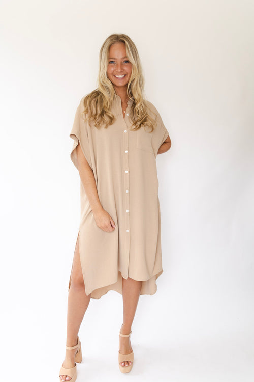 Light-n-Airy Button Front Midi Dress