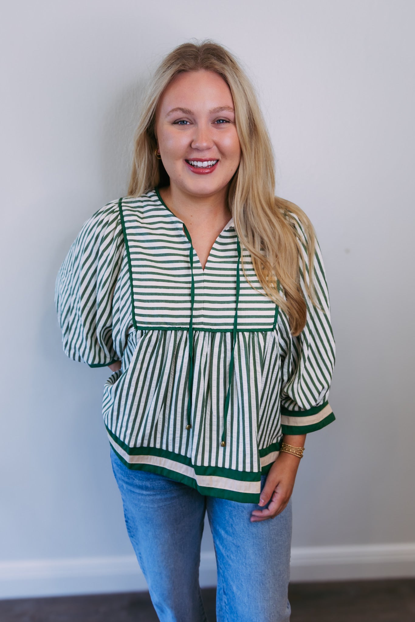Mila Striped Top - Green