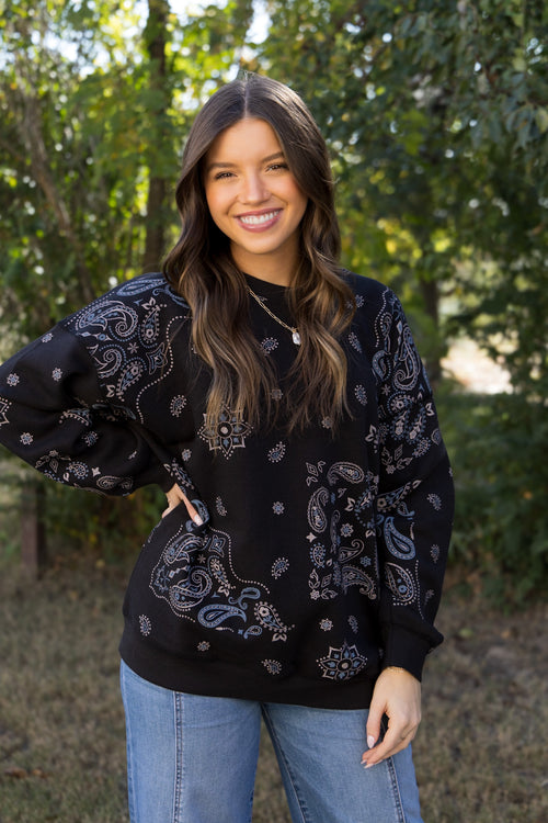 Bandana Print Crewneck