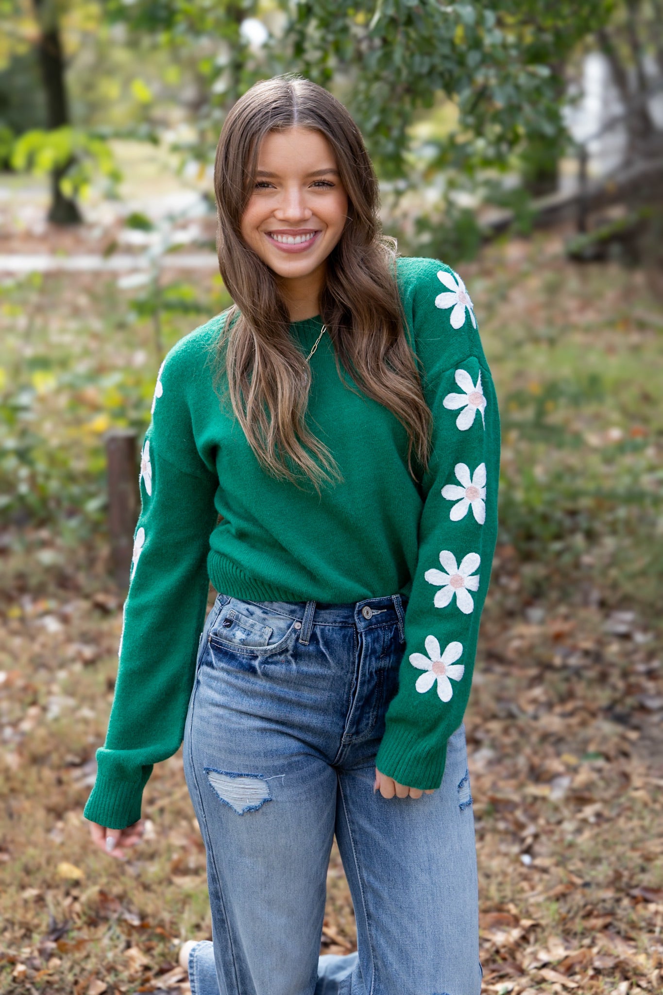 Floral Sleeves Sweater