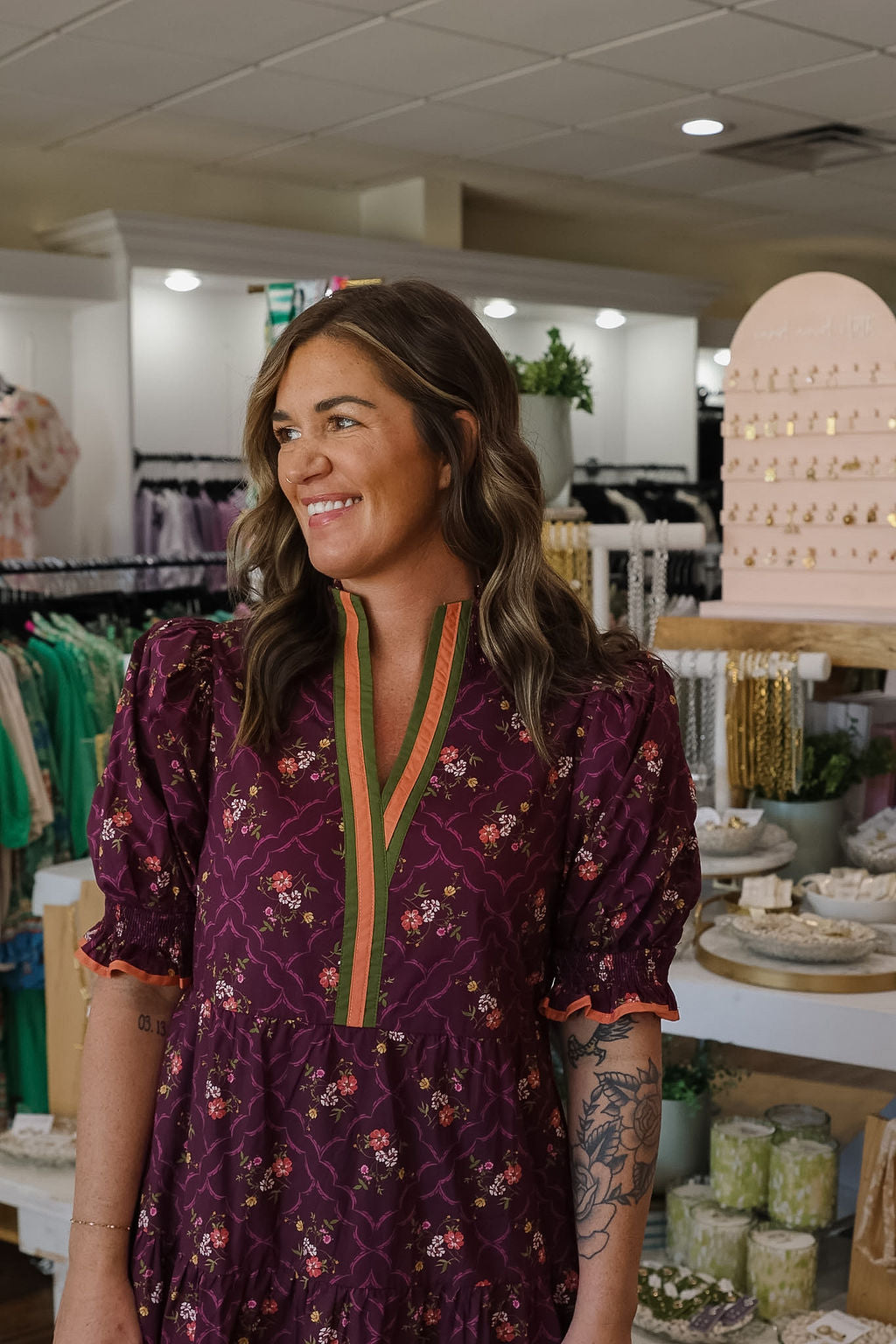 Plum Floral Maxi Dress