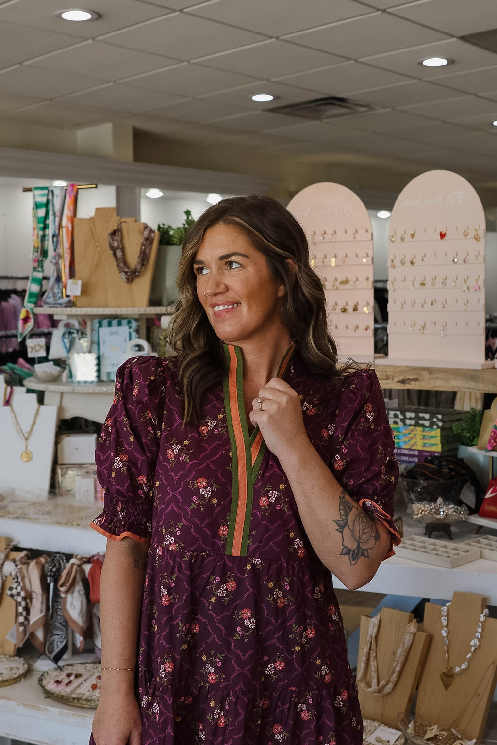 Plum Floral Maxi Dress