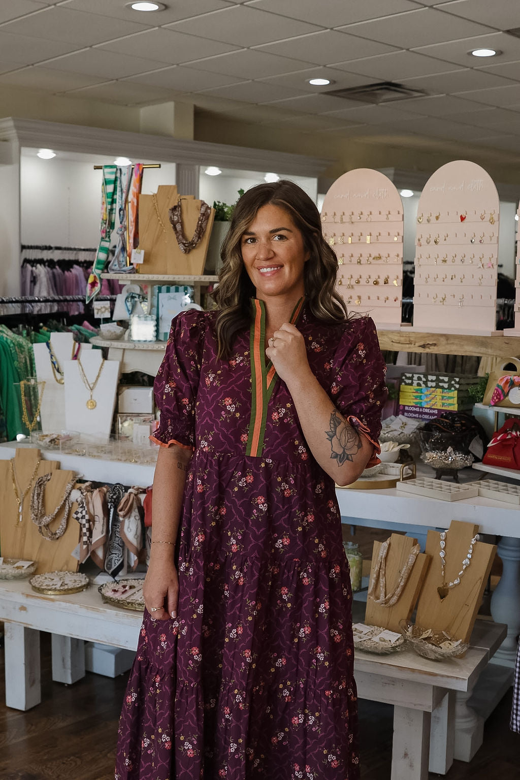 Plum Floral Maxi Dress