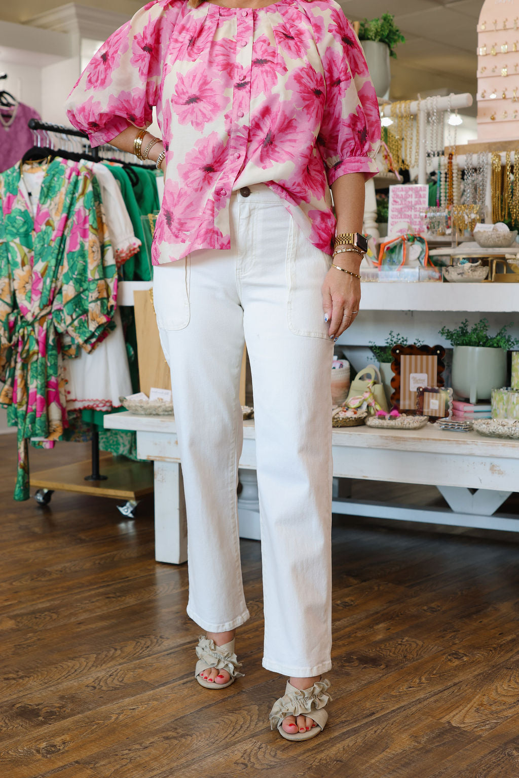 [KUT] Avery High Rise Straight Leg - Avery Ivory