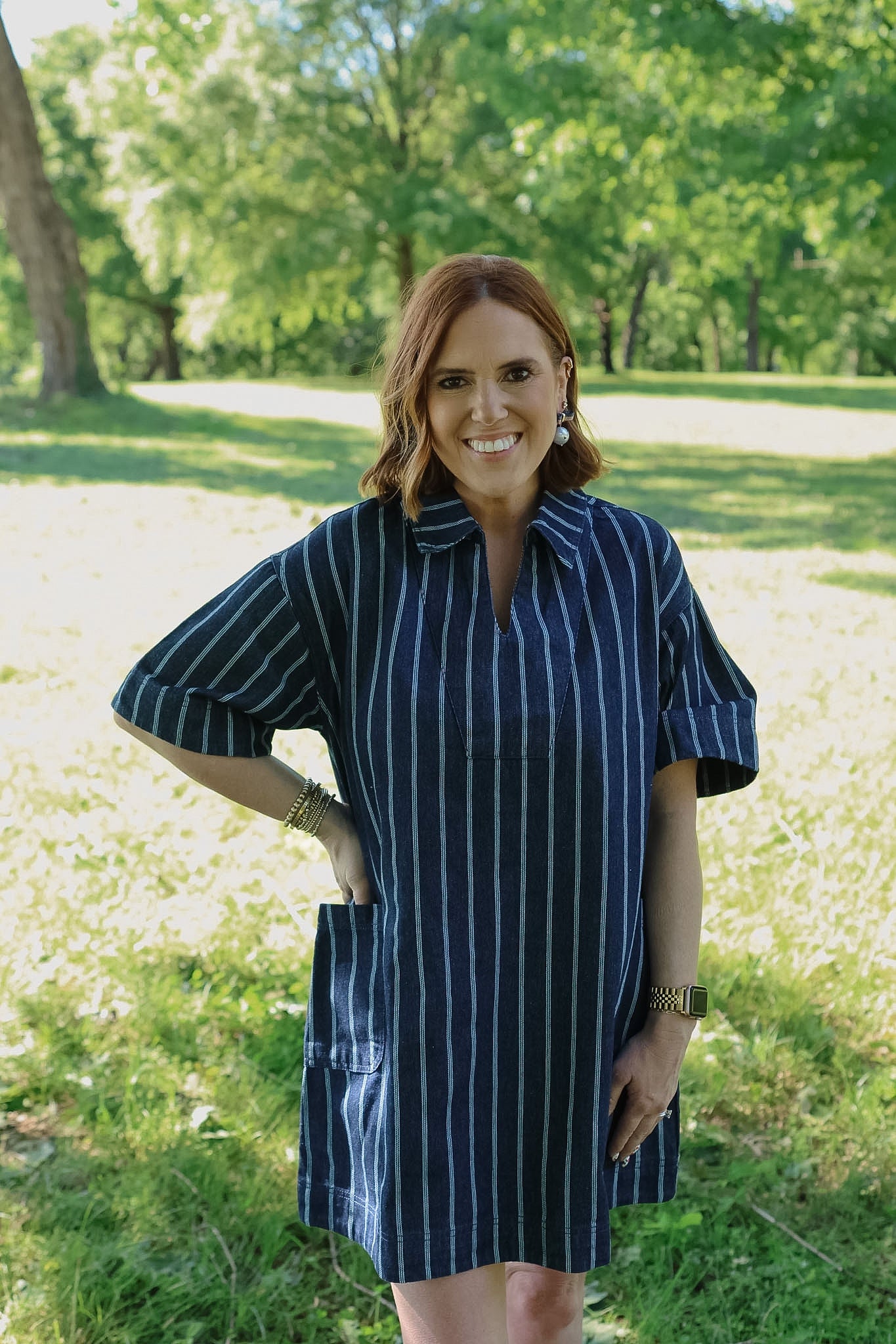 Denim Stripe Dress