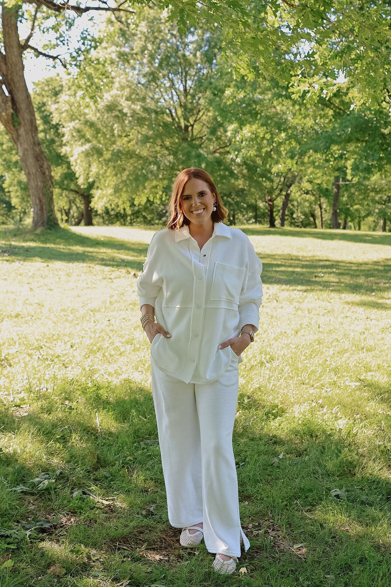 Comfort Cord Button Down - White