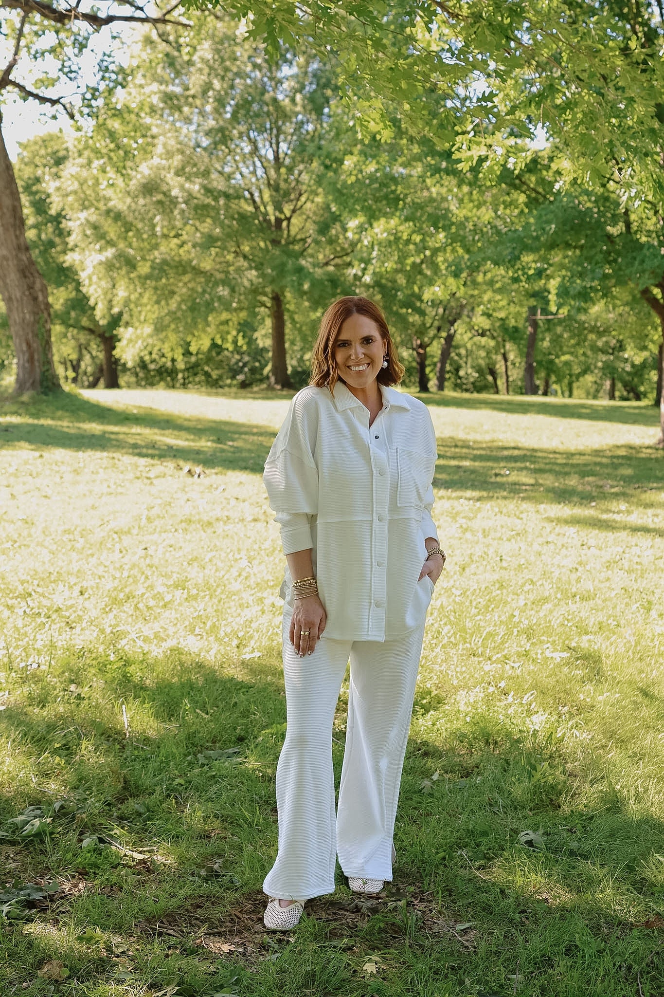 Comfort Cord Wide Leg Pant - White