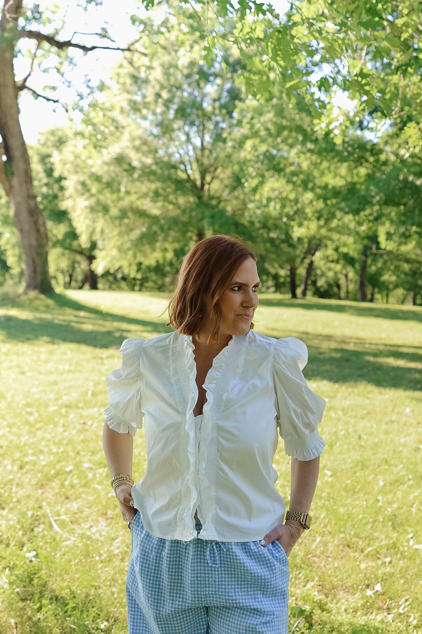Arabella Top - White Poplin