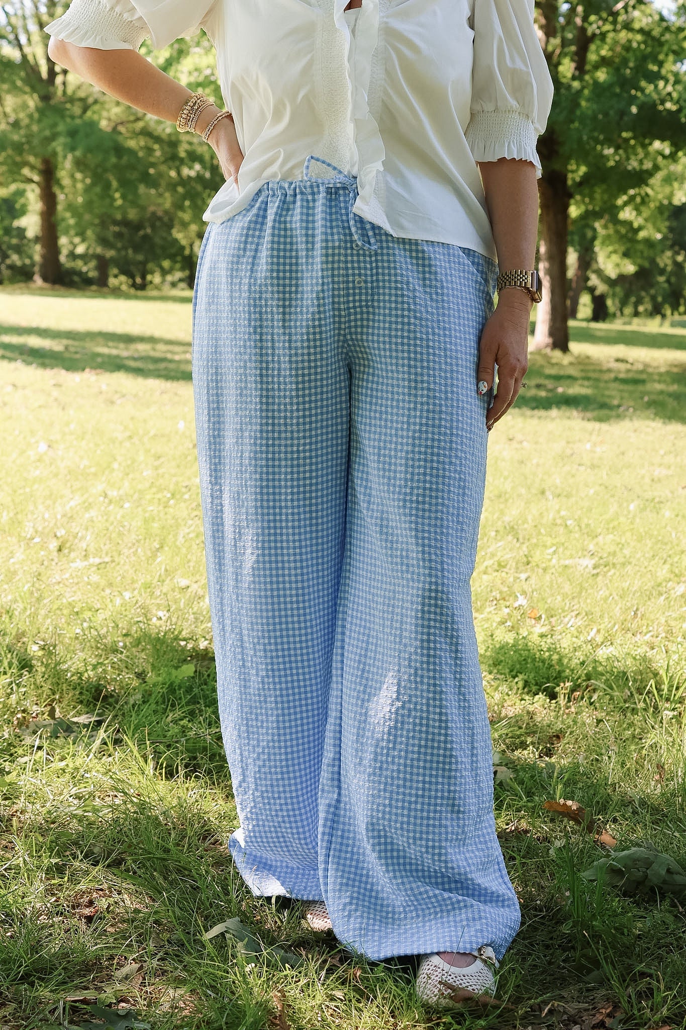 Lila Stripe Pants - Blue