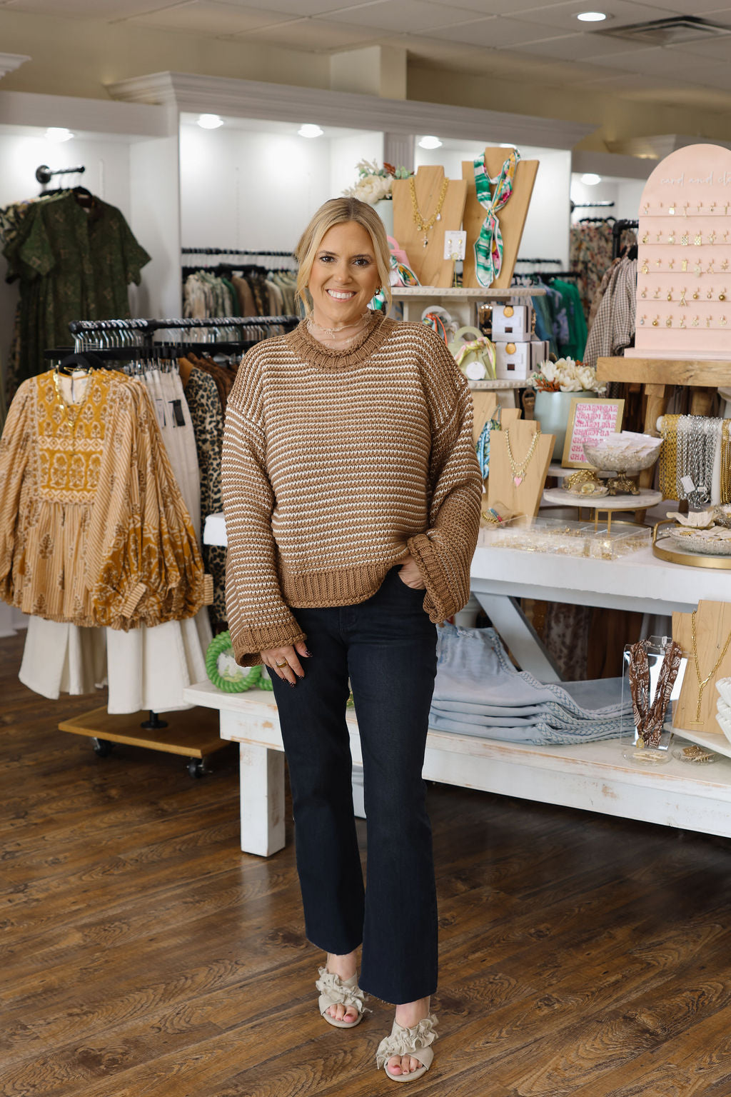 Pasquette Sweater - Mocha Strip