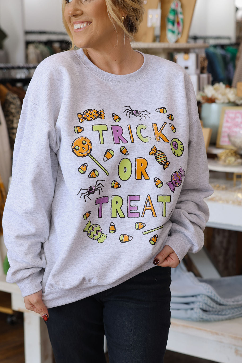 Trick or Treat Sweatshirt - Ash