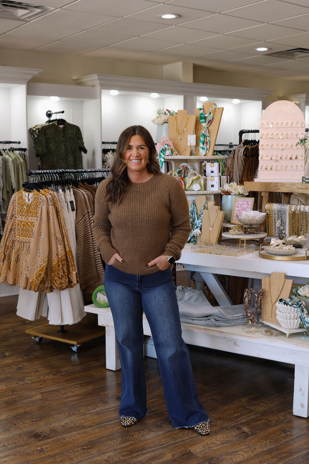 Ribbed Knit Fuzzy Sweater- Mocha