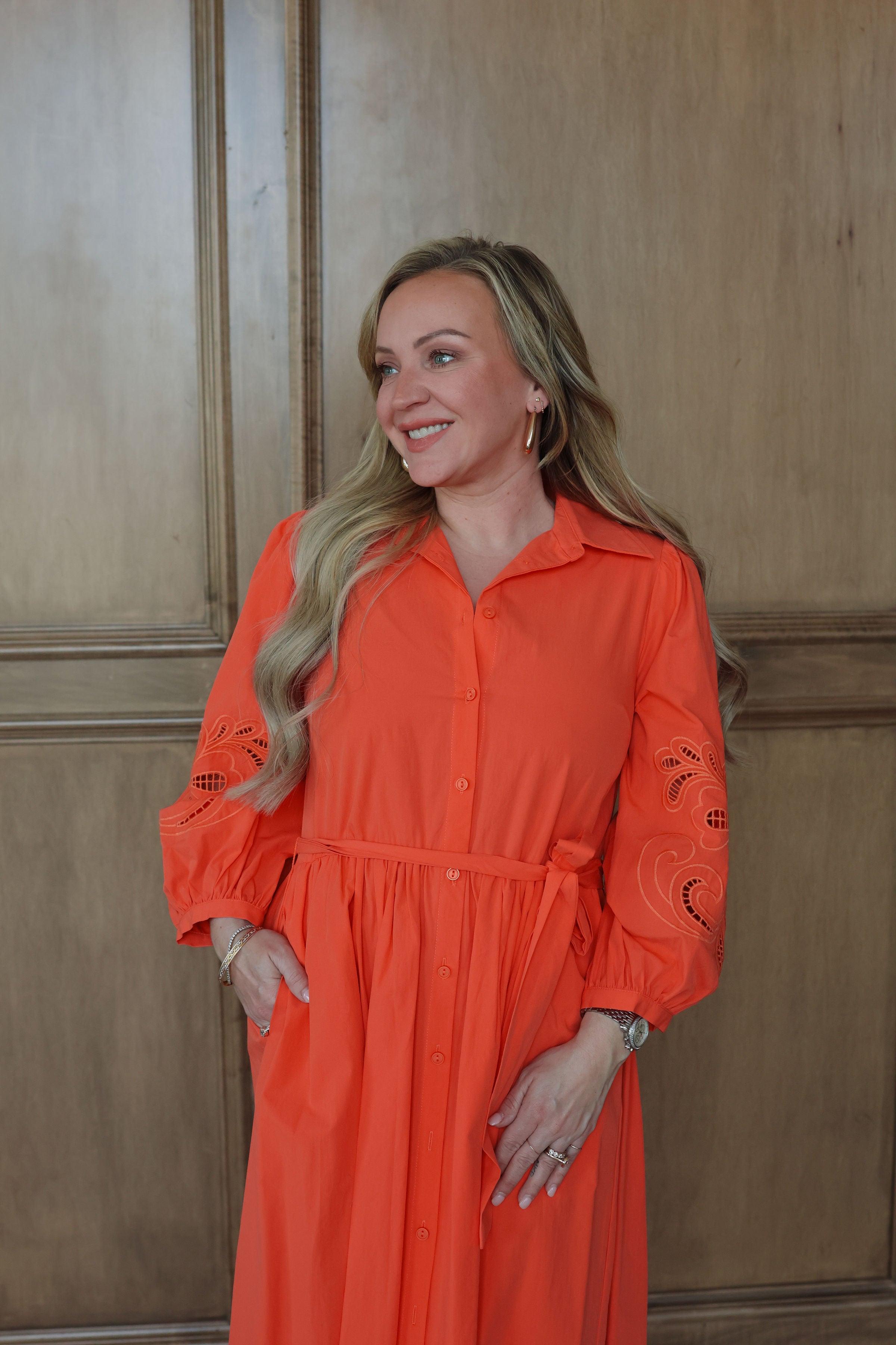 Ophelia Midi Dress - Orange