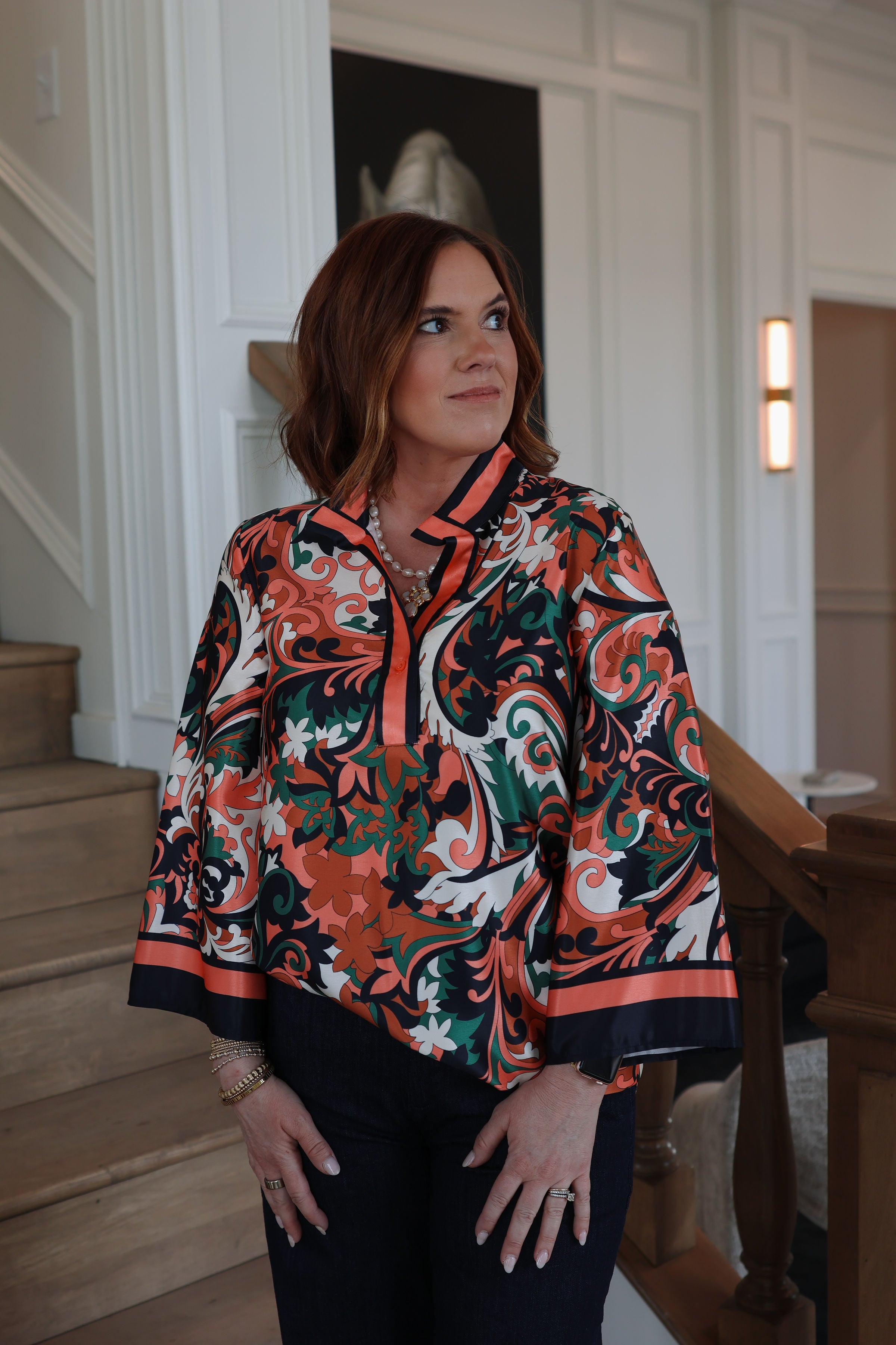 Autumn Scroll Placket Tunic